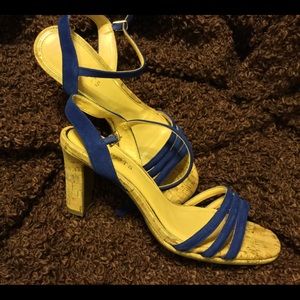 Smart blue strappy suede  sandals. New never worn.